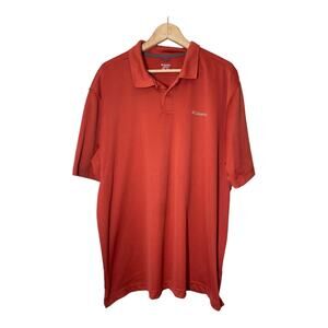 Columbia Mens Burnt Orange Polo Shirt Short Sleeve XXL Omni-Shade Textured